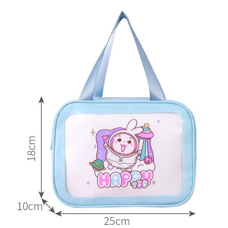 Latest Waiji Rabbit Waterproof Cosmetic Case Pvc Cartoony Travel Lovely Clear Wash Bag Bulk