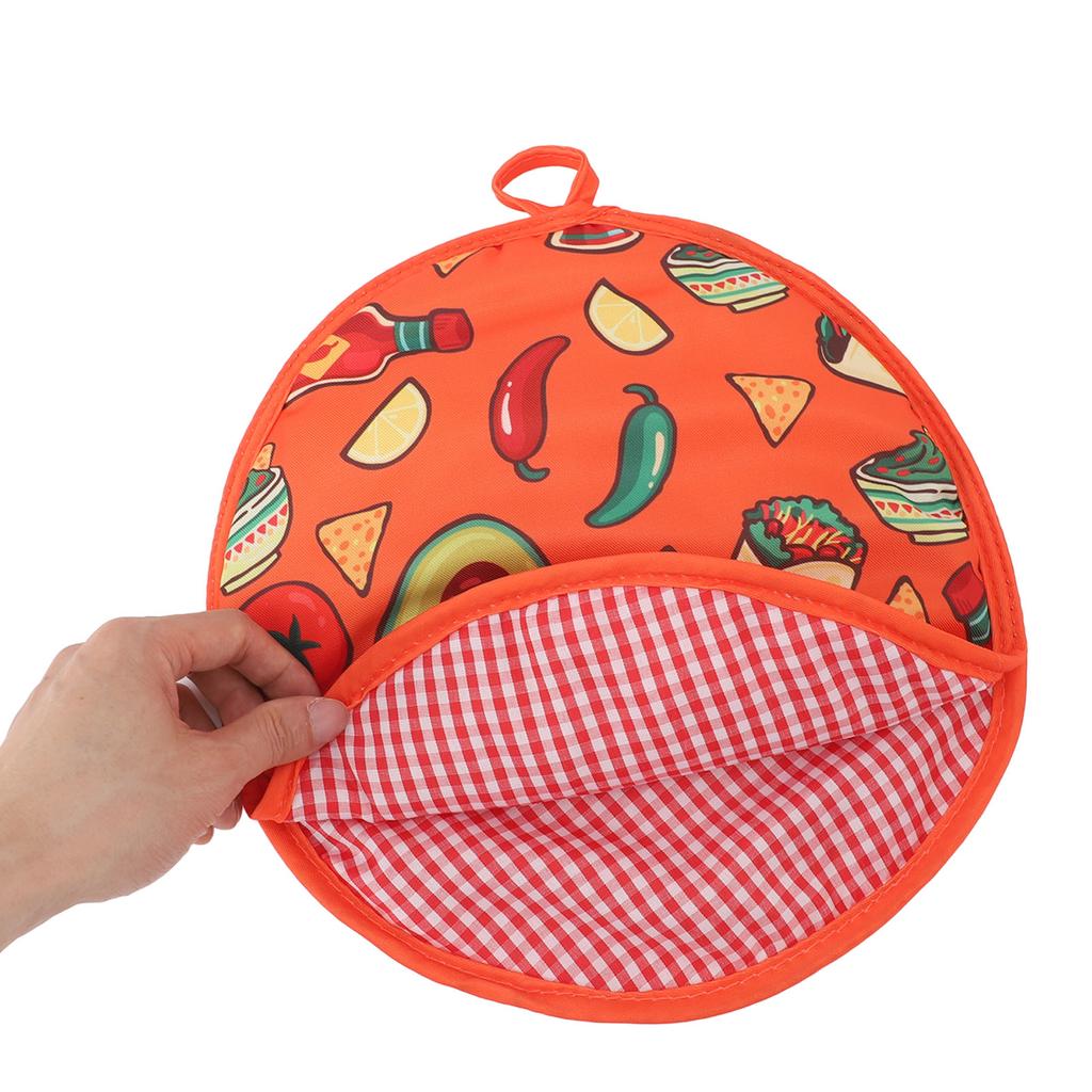 Tortilla Warmer Pouch 11.8 Inch Insulated Microwaveable Fabric Tortilla Keeper Holder for Corn and F