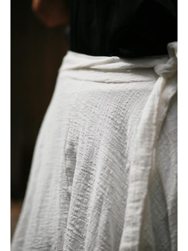 Women's Spring/Summer Cotton Linen Bamboo Ribbon Skirt - Irregular Chinese Style.