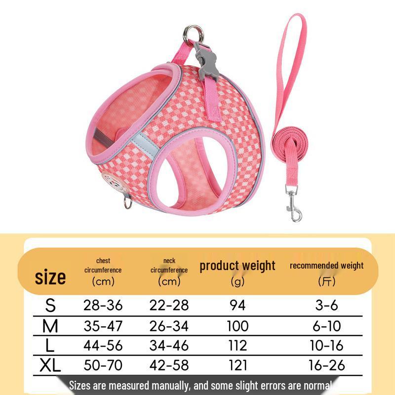 Reflective Vest-Style Pet Harness and Leash Combo