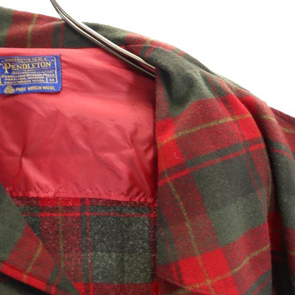 PENDLETON 60s 70s vintage check Long sleeve Wool jacket M Red series Men's Used