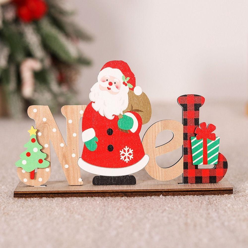 New Wooden Christmas Wooden Ornaments DIY Gifts Snowman Desk Ornaments Merry Christmas Crafts Xmas Decor Christmas