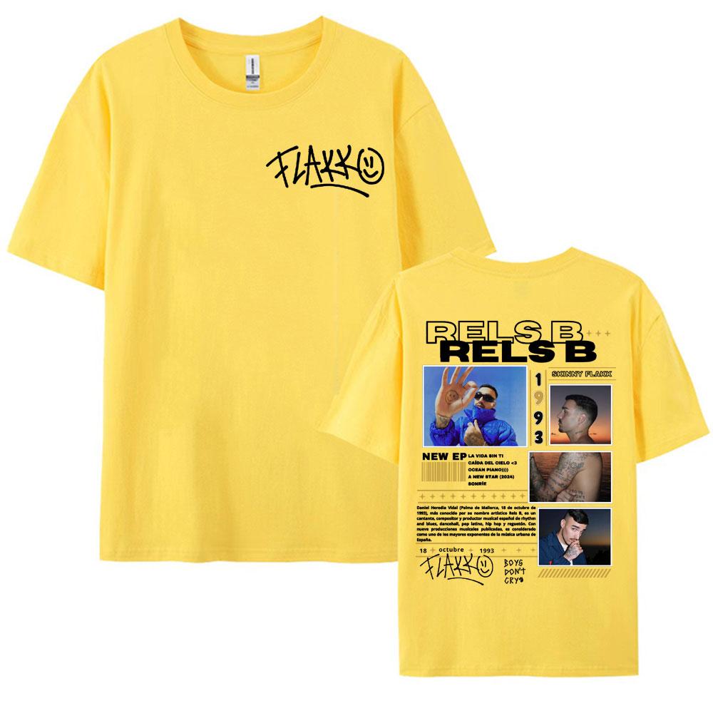 Rapper RELS B Skinny Flakk 2025 Tour Tshirt Men Clothing Fashion Hip Hop Punk Street Tshirts Unisex High Quality Cotton T Shirt