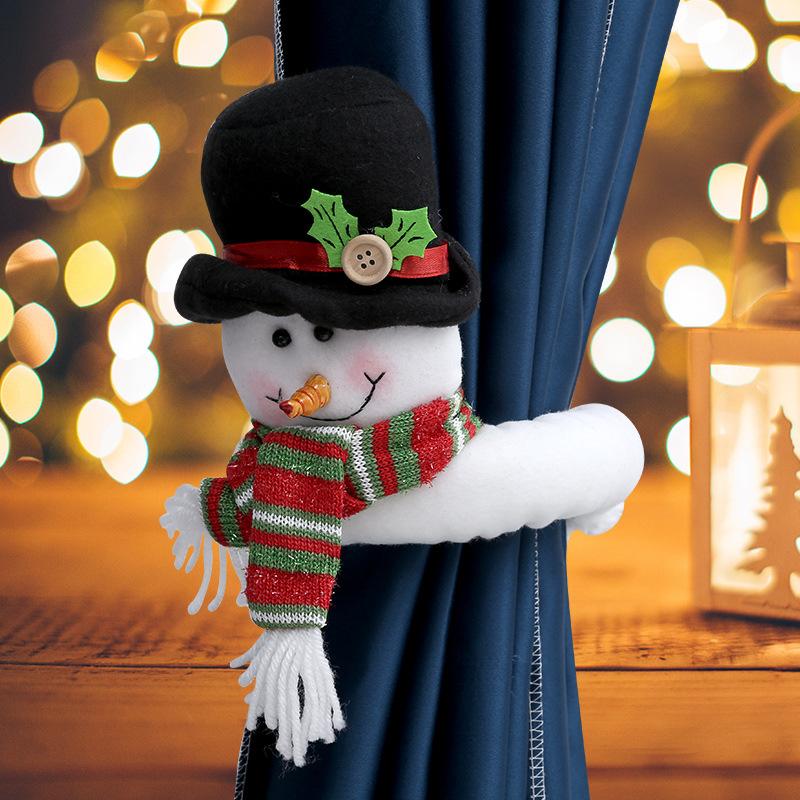 Christmas Curtain Hooks Cartoon Figurine Decorations Hotel Restaurant Decor Doll Clips Creative Window Display Ornaments