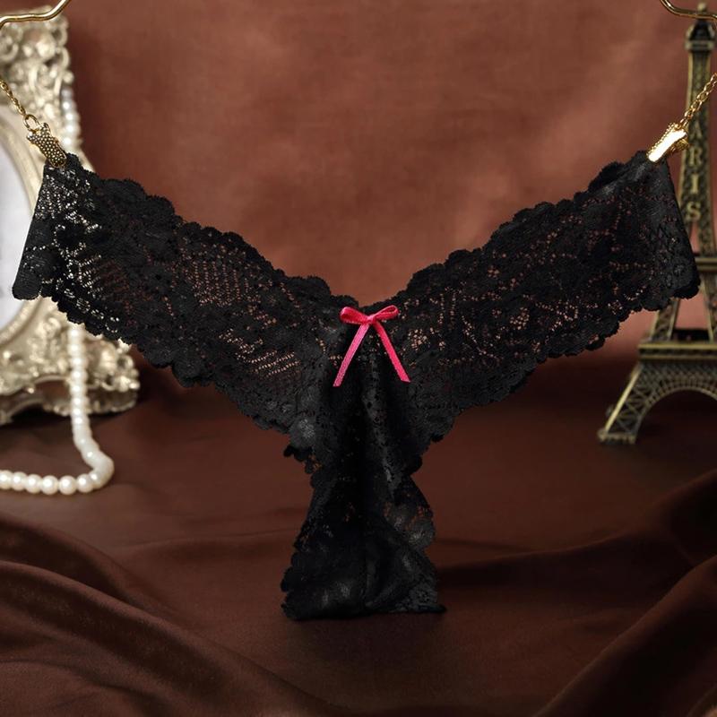 Sexy Lace G String Thong Underwear for Women Flowers Hollow Out Panties T-back K73