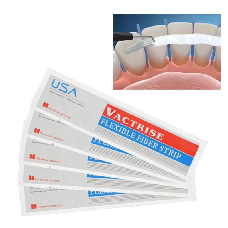Lot de 7 bandes de fixation pour dents lâches en fibre de verre, matériau dentaire flexible, fixation par photopolymérisation, fixation orthodontique
