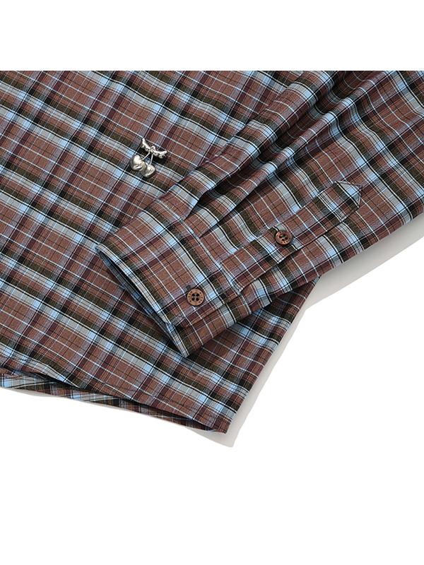 KIRSH Cheek Check Loose Fit Check Shirt [Sky]