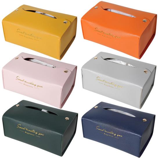 Serviettenbox, hervorragende Verarbeitung, wasserfest, Kunstleder, rechteckig, Kosmetiktuchspender, Organizer, Heimbedarf