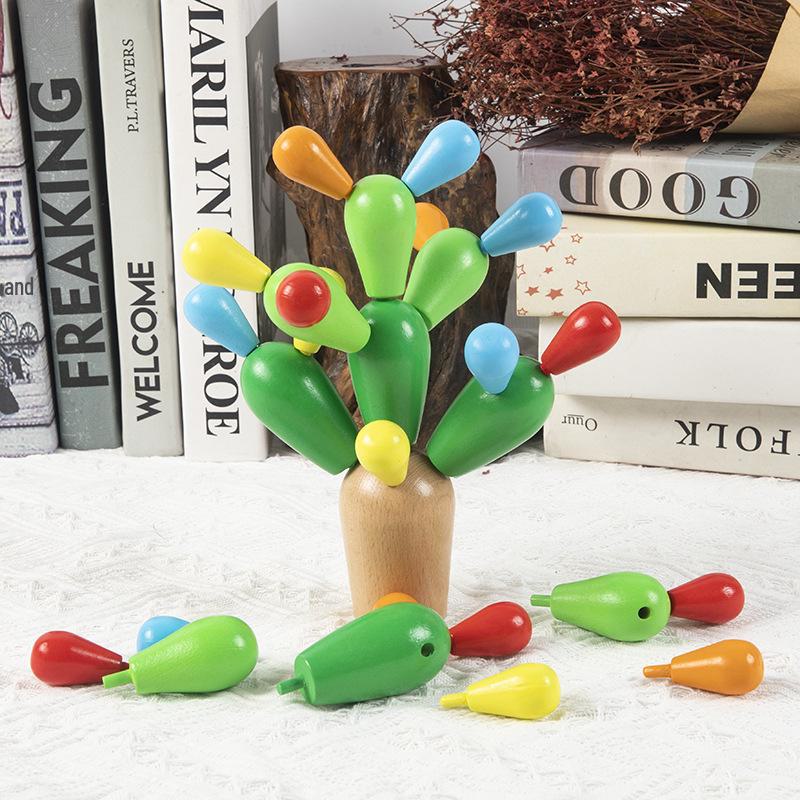 Children's Wooden Cactus Building Blocks - Enhance Baby's Hands-On Skills with Educational Toys