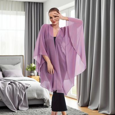 European & American Ethnic Style Mid-Length Solid Color Beach Shawl Scarf - Loose Sun Protection Cover-Up for Travel