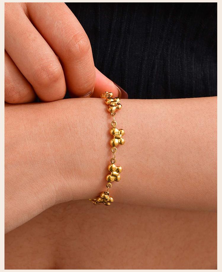 Chunky Stainless Steel Chain Bracelet for Women, Waterproof Lightweight Flower Butterfly Link , Statement Jewelry 2025