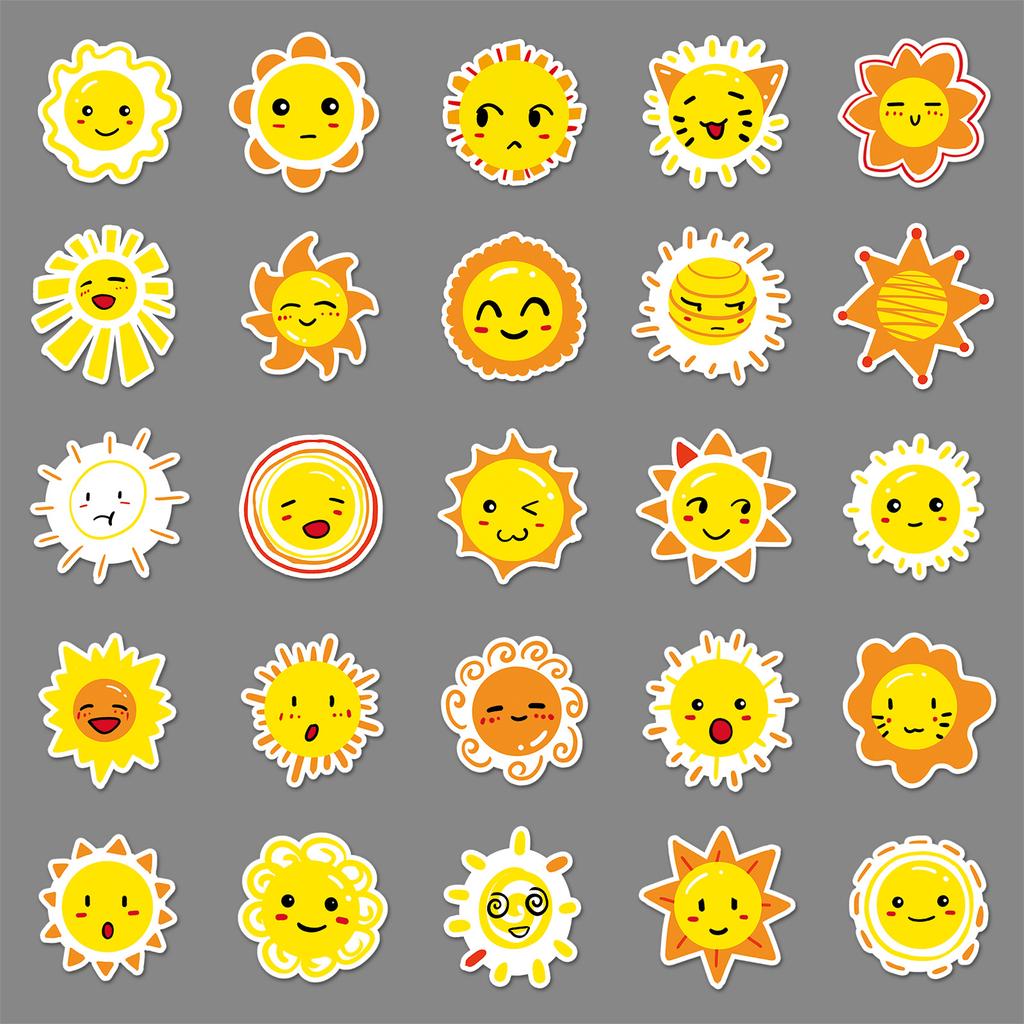 50 Sun Doodle Personality Children's Cartoon Stickers Decorative Mobile Phone Suitcase Stickers