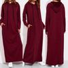 Women Maxi Dress Long Sleeve Hooded Ladies Casual Hoodies Long Dresses