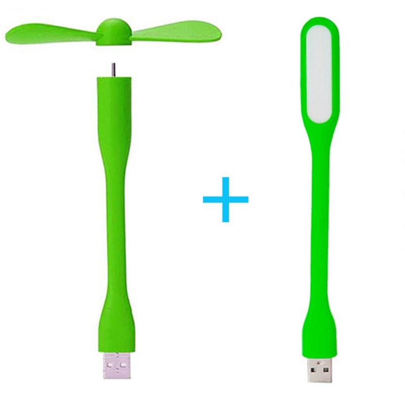 Hot Mini USB Fan Flexible Bendable Cooling Fan and USB LED Light For Humidifier & Power Bank & Notebook & Computer Summer Gadget