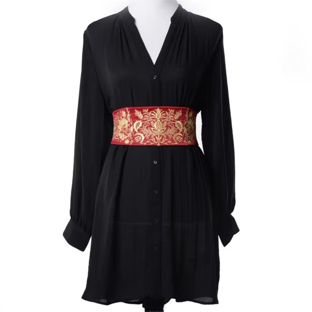 Soft Fabric Embroidery Corset Wide Style Ethnic Girdle Hanfu Waistband Girlfriend Gift