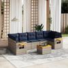 VidaXL Garden Lounge Set with Cushions 8 Pcs, Patio Sofas, Furniture Set, Outdoor Terrace Furniture, Grey 3226656