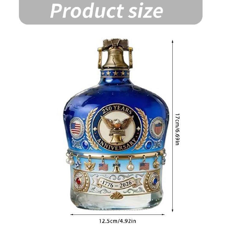 Handcrafted Glass Liquor Container With Intricate Relief Pattern Unique Holiday Season Whiskeys Dispenser