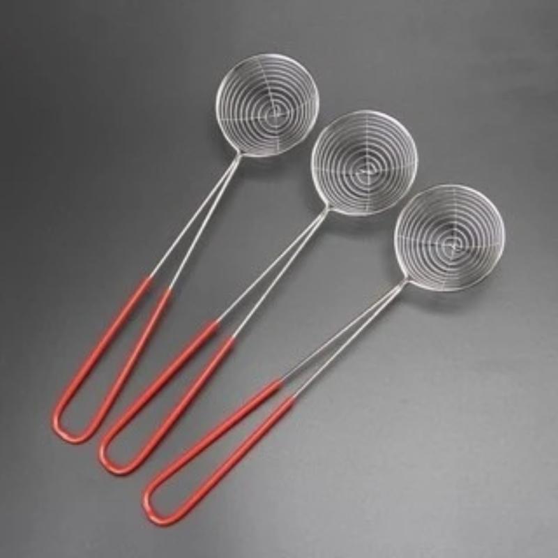 Suitable For Scooping Tapioca Pearls And Toppings With Red Handle 27Cm Long 6.5Cm Diameter High-Quality Durable Stainless Steel