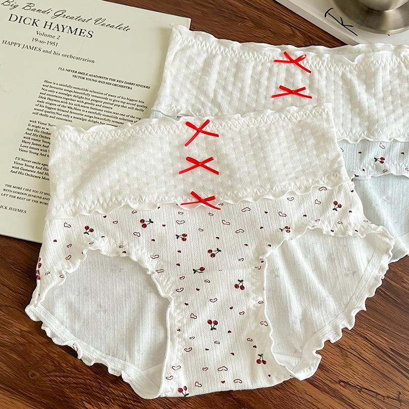 Lady Spring and Autumn Lovely Wind Cherry High Bounce Breathable Hip Bag Hip High Waist Underwear