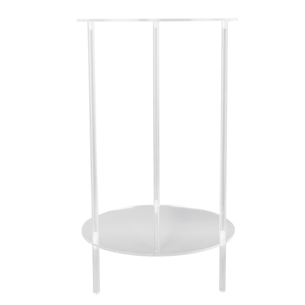 Clear Acrylic Side Table 2 Tier Round Top Nightstand Small Modern End Table for Living Room Bedroom