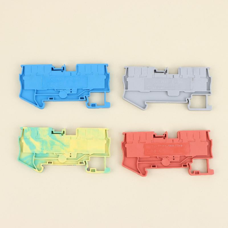 5Pcs PT2.5 QUATTRO Push-In Termin Spring Plug Cable Screwless Electrical Connector Two-in, Two-out Quick-connect Terminal Block