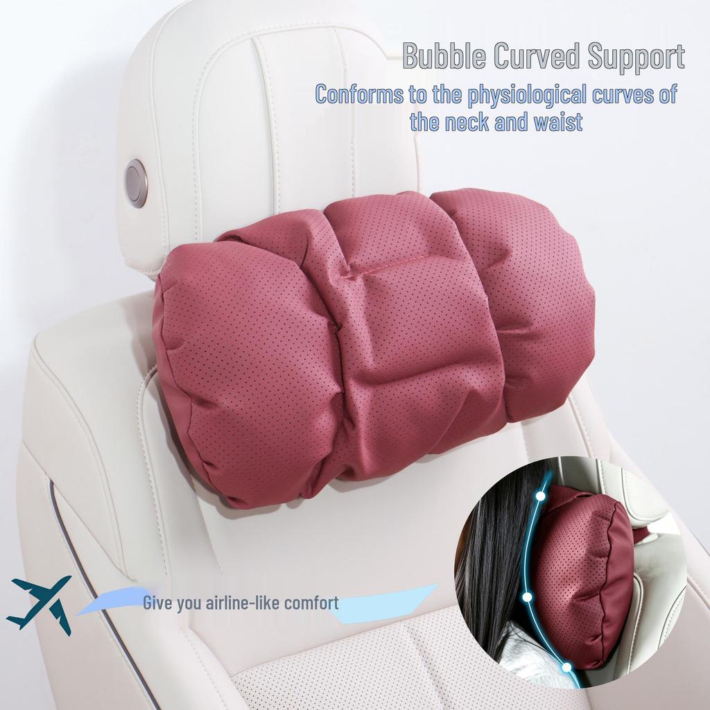 Luxury Bubble-Style Car Neck & Lumbar Support Pillow Set - All-Season Comfort
