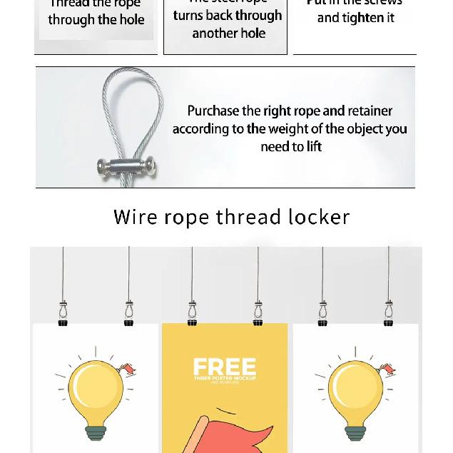 1-4mm Adjustable Stainless Steel Wire Rope Metal Suspension Clamp Used For Hanging Accessories Sling Screws Cable Fixing Tools