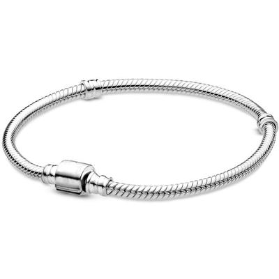 100 %925 Sterling Silver Pav éSignature Bucket And Ball Buckle Snake Chain Bracelet For Pan 'S Charm Fashionable Diy Jewelry