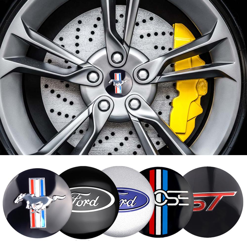 4 Stück 56mm Auto Radnaben-Aufkleber 60mm Reifen-Radnabenabdeckung Zubehör für Ford Focus Ranger Fiesta Kuga Mondeo ST Mustang RR2 qa1