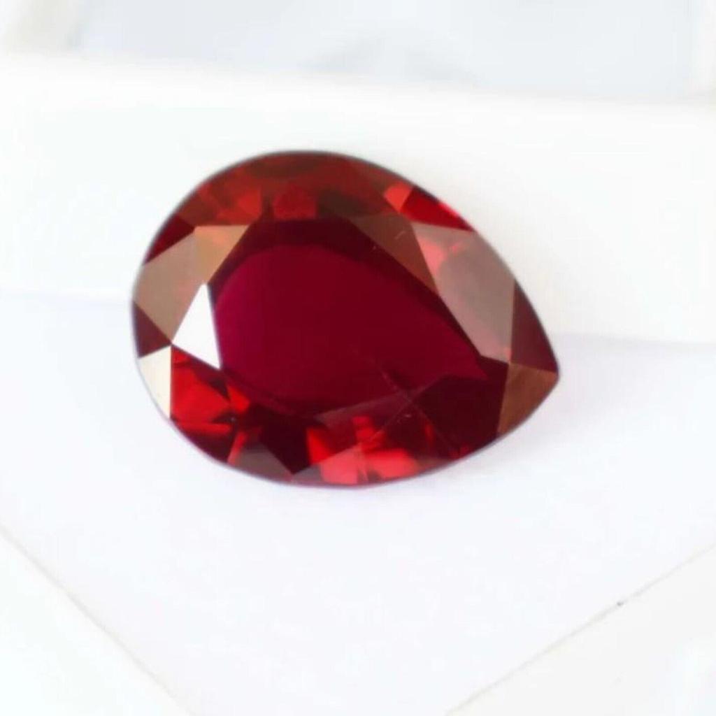 Natural Red Ruby Loose Gemstone Pear Shape 10.15 ct for Jewelry Making and Gem Collections