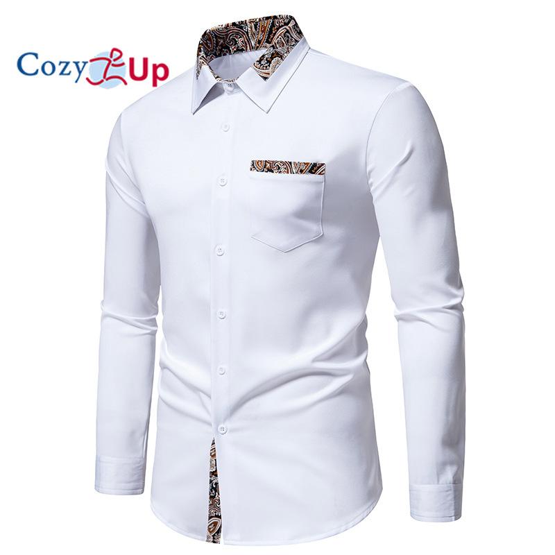 Cozy Up Men's Casual Long Sleeve Stretch Dress Shirt Wrinkle-Free Regular Fit Button Down Shirts