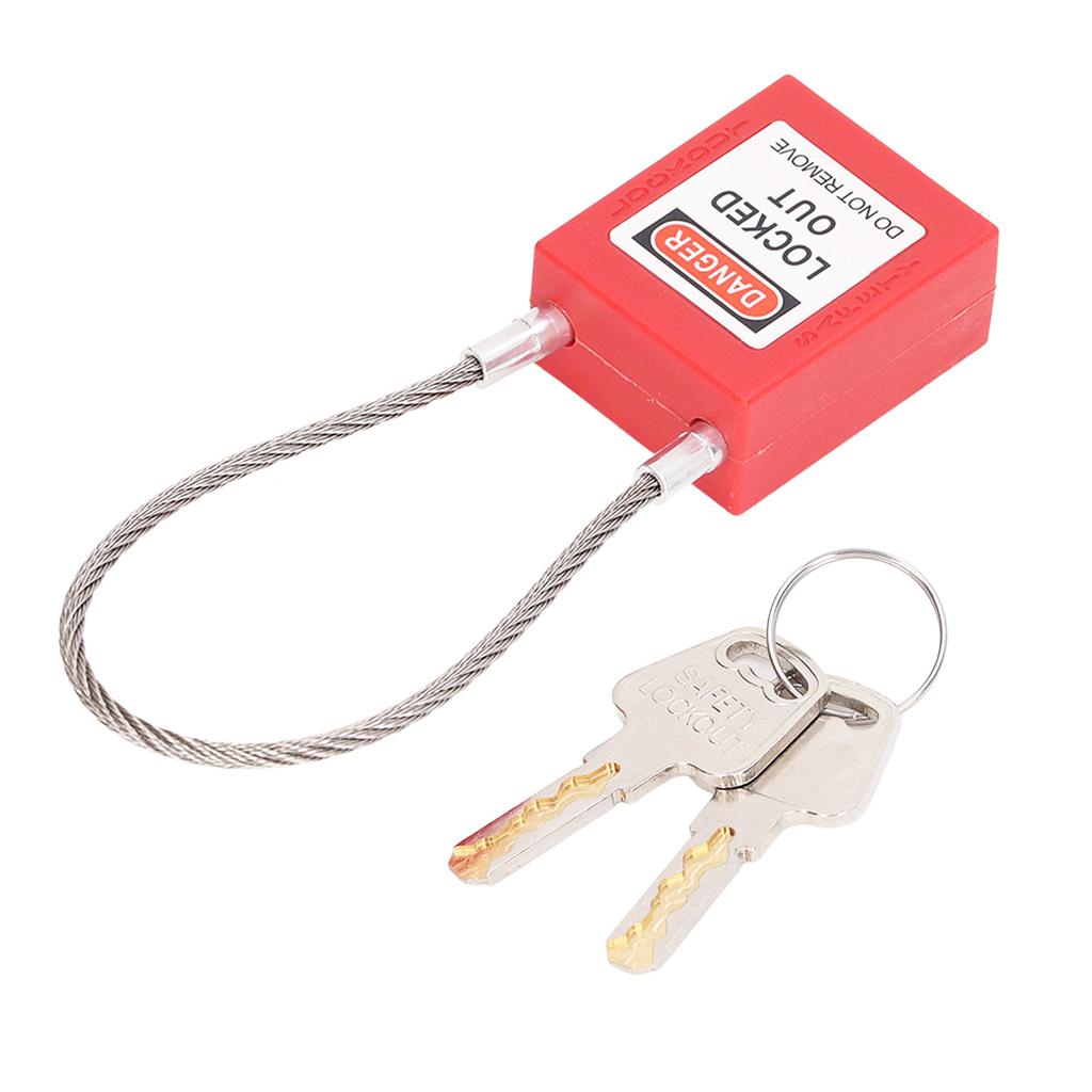 Lockout Tagout Lock Stainless Steel Cable Lock Safety Lockout Padlock with 2 Keys