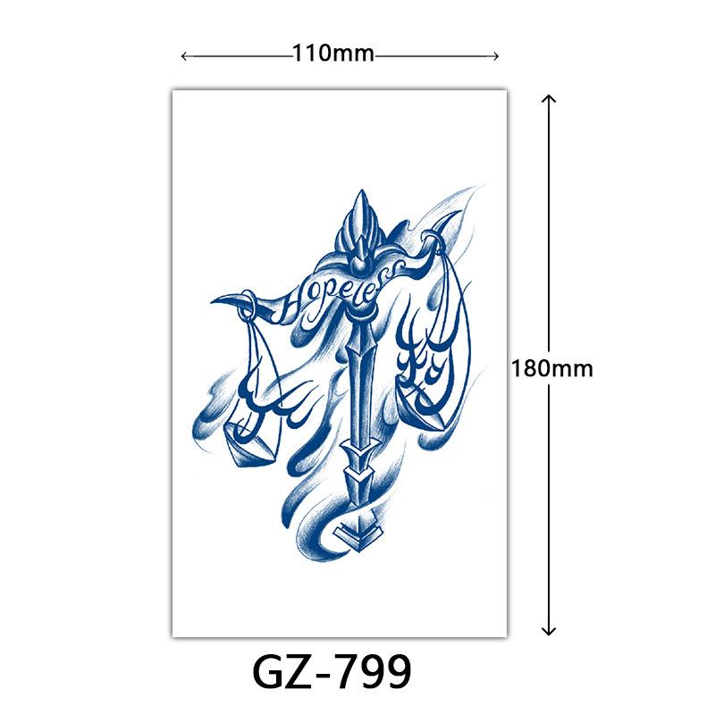 Tattoo-Aufkleber mit Fruchtsaft, Tattoo-Aufkleber mit Kräutern, semi-permanente Tattoo-Aufkleber mit englischen Buchstaben