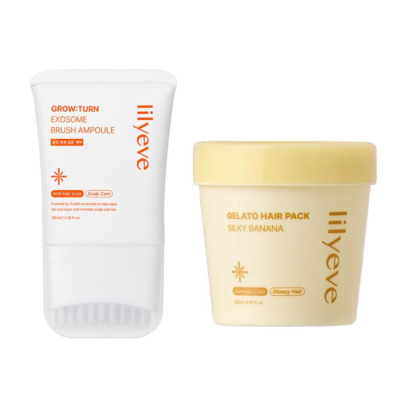 lilyeve Gelato Hair Pack Silky Banana 200ml , lilyeve Growturn Brush Ampoule main 100ml  (6 Options)