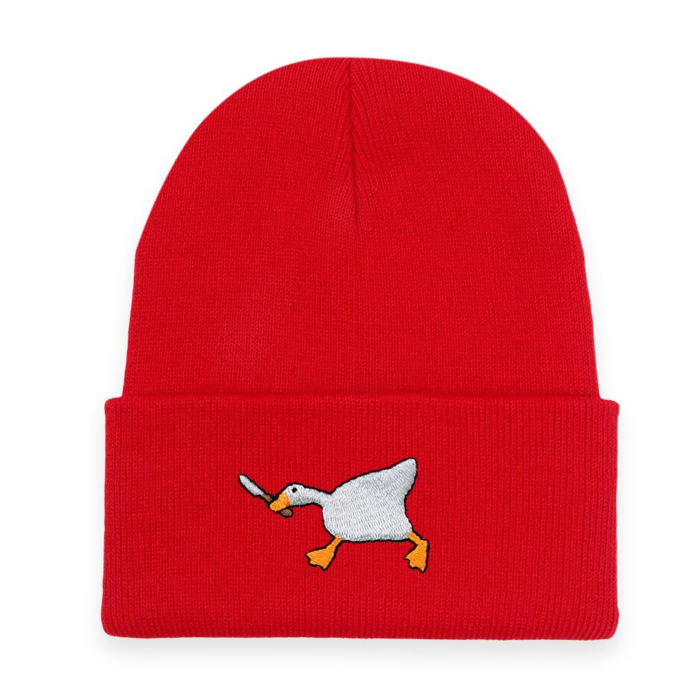 Big Goose Embroidered Knitted Hat for Winter and Winter Warmth, Men's and Women's Hoodies, Unclimbed Knitted Hat, Outdoor
