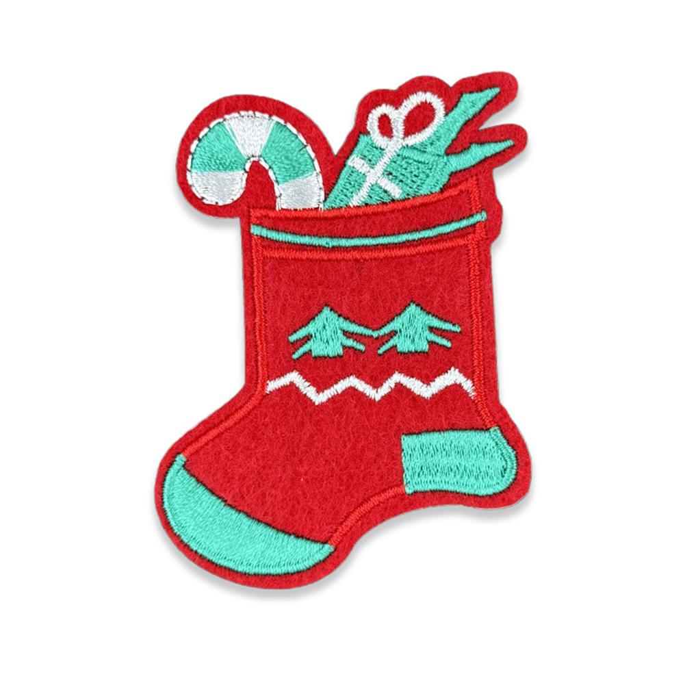 Christmas Embroidered Patches Repair Patch Self Adhesive Patch Cartoon Santa Claus Appliques For Apparel Bags Accessories