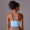 Auroth Back Cross Sports Vest Women Yoga Sports Bra Candy Color Fitness Top