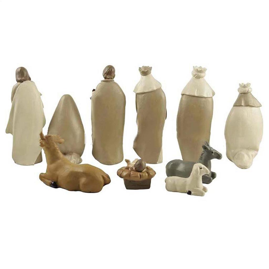 Christmas Nativity Figurines Resin Tabletop Nativity Scene Figures Small Christmas Figurines Decor for Living Room Bedroom Study