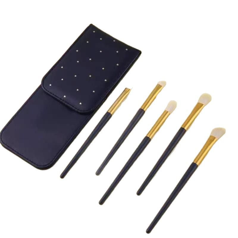 5-teiliges Lidschatten- & Nasenkonturenpinsel-Set mit weichen Borsten - Studentenfreundlich & Tragbar