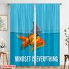 2pcs 2D Flat Printing Drapes Goldfish Shark Fin Mindset 100% Polyester Without Electricity Party Decorations for Entryway Room