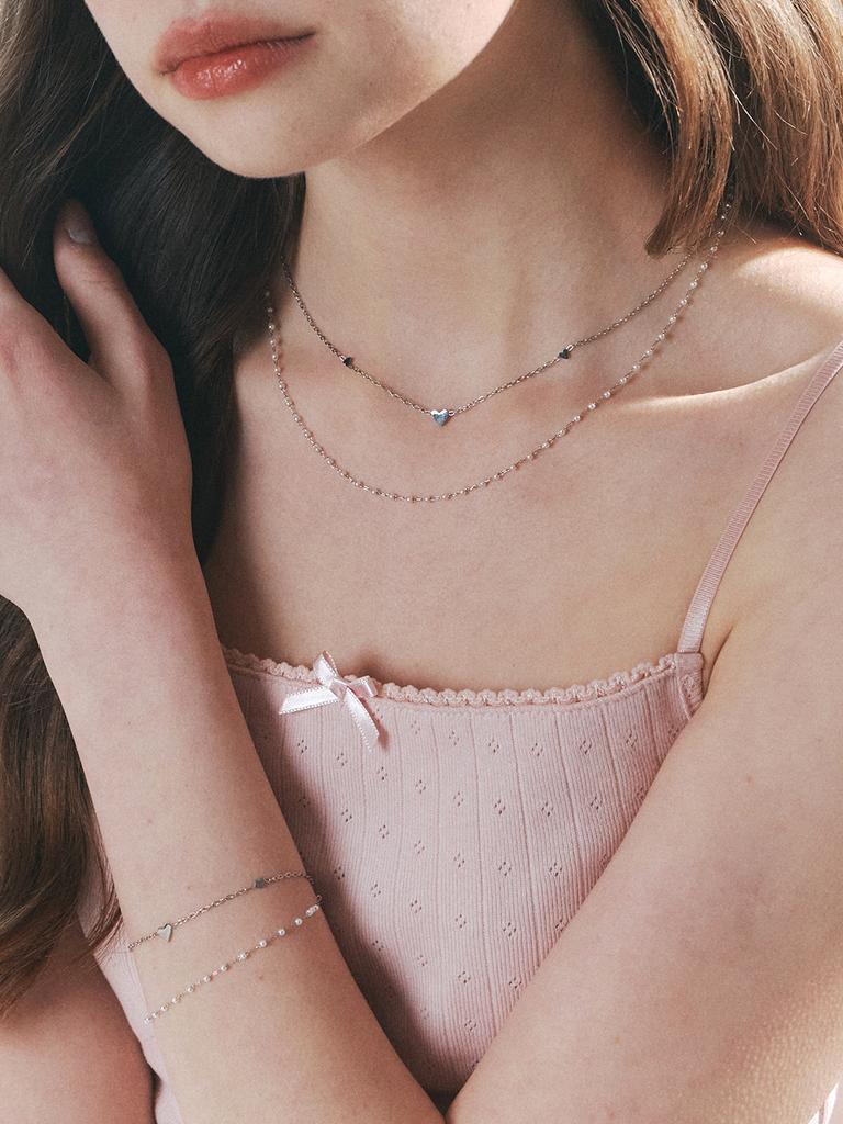 Engbrox Kissed Pearl Layered Necklace Set