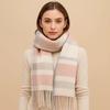 Soft Knitted Wool Scarf Cold-proof Long Neckscarf with Tassel Large Classic Plaid Scarf  Women