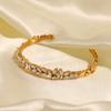 European and American elegant temperament minimalist cold wind versatile inlaid zircon opening bracelet bracelet does not fade bracelet