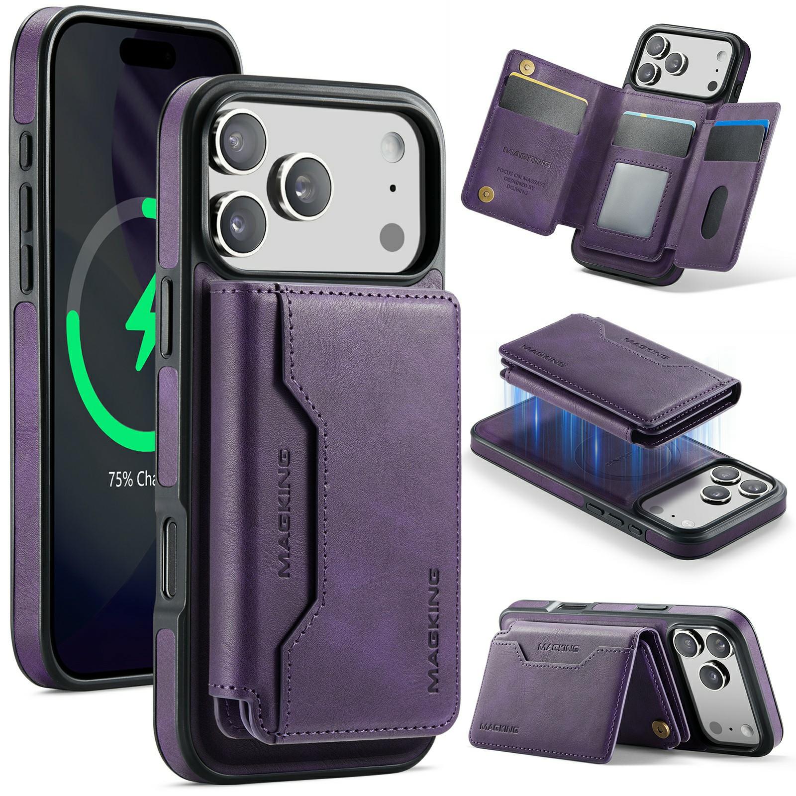 

MAGKING Серія K3 Для iPhone 17 Pro Max Чохол Сумісний з Гаманцем MagSafe ПК + ТПУ + ПУ Чохол для Телефону