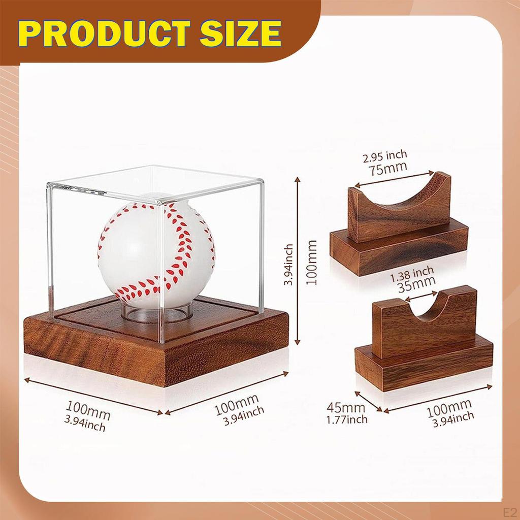 Acrylic Baseball Display Case Ball Holder Sports Fathers Day Gifts for Dad Clear