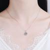 6.5mm Snowflake Halo Round Cut Moissanite Pendant Necklace S925 Sterling Silver For Women