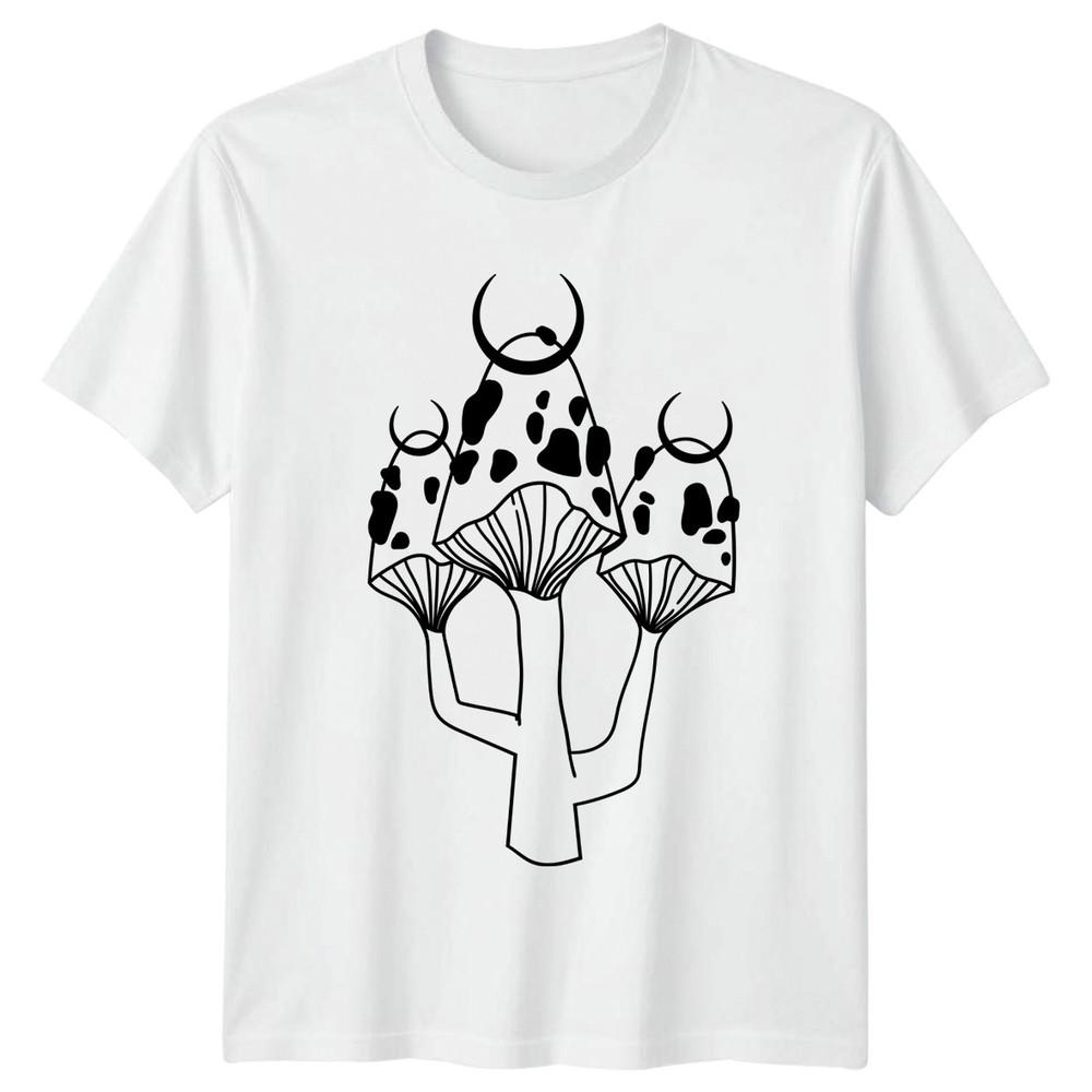 Whimsical Celestial Mushroom Moon Design TShirt Witchy Nature Birthday S