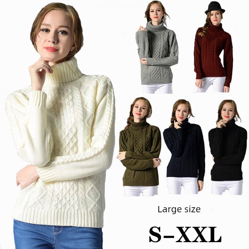 

2023women s High Neck Knit Shirt Bottom Sweater Bottoming Shirt Sweater Burgundy XL