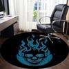 1pc Flame Skull Office Round Area Rug, Indoor Mat Suitable For Office, Under Office Chairs Bedroom Living Room Home Decor, Room Deco 040