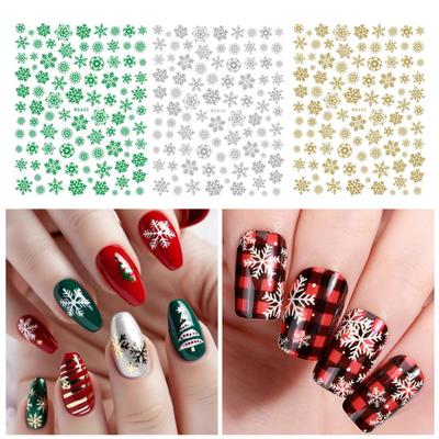 1/2 Stück Bunte Schneeflocken Nail Art Sticker Selbstklebend DIY